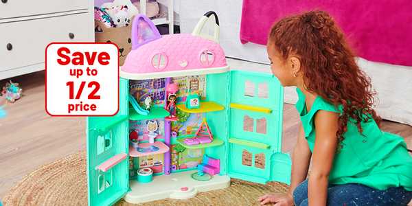 Save up to 1/2 price on selected Gabbys Dollshouse toys.